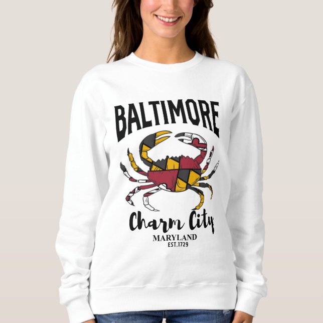 Baltimore Charm City Crab Sweatshirt (Front)