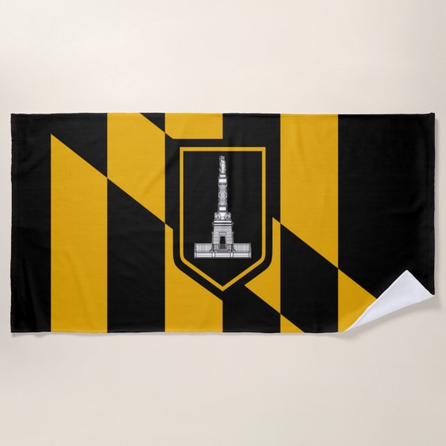 Baltimore city flag beach towel (Front)