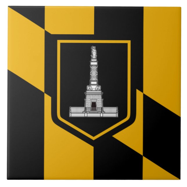 Baltimore city flag ceramic tile (Front)