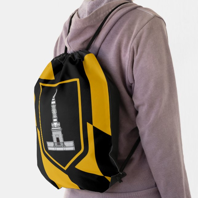 Baltimore city flag drawstring bag (Insitu)