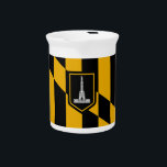 Baltimore City Flag Pitcher<br><div class="desc">Add a touch of Baltimore pride to your beverage service with our stylish pitcher featuring the flag of Baltimore! This pitcher is more than just a functional item; it’s a celebration of Baltimore’s vibrant culture and heritage. The design prominently showcases the iconic Baltimore flag, making it a unique and eye-catching...</div>