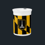 Baltimore City Flag Pitcher<br><div class="desc">Add a touch of Baltimore pride to your beverage service with our stylish pitcher featuring the flag of Baltimore! This pitcher is more than just a functional item; it’s a celebration of Baltimore’s vibrant culture and heritage. The design prominently showcases the iconic Baltimore flag, making it a unique and eye-catching...</div>