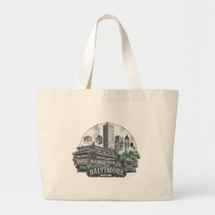 Baltimore City Maryland USA Large Tote Bag