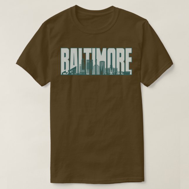Baltimore City Skyline USA 1 T-Shirt (Design Front)