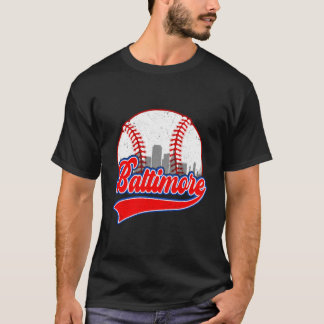 Baltimore Cityscape Baseball T-Shirt