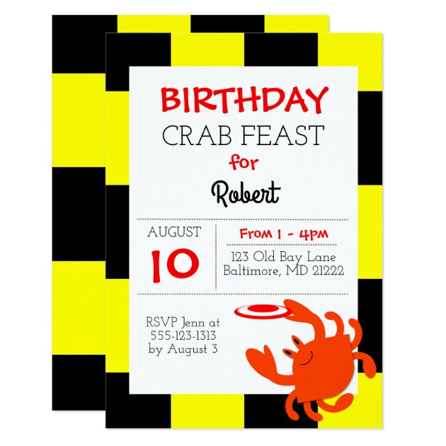 Baltimore Crab Nautical All Occasion Invitation