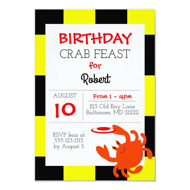 Baltimore Crab Nautical All Occasion Invitation