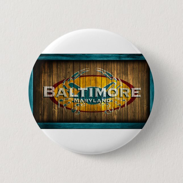 Baltimore Crab Pinback Button (Front)