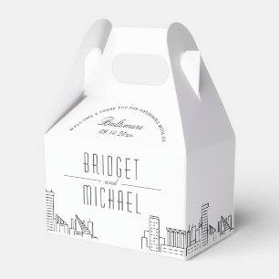 Baltimore Deco Skyline Wedding Single Names Favor Boxes