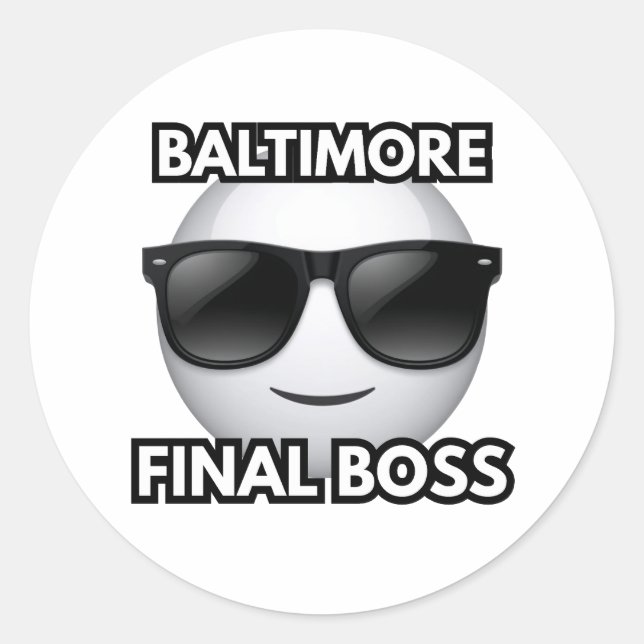 Baltimore Final Boss Cool Emoji Sticker (Front)