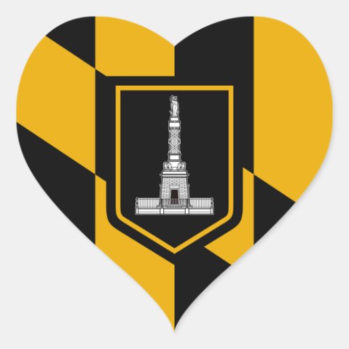 Baltimore Flag Heart Sticker
