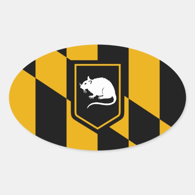 Baltimore Flag Rat Oval Sticker (Front)