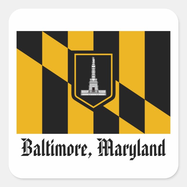 Baltimore Flag Square Sticker (Front)