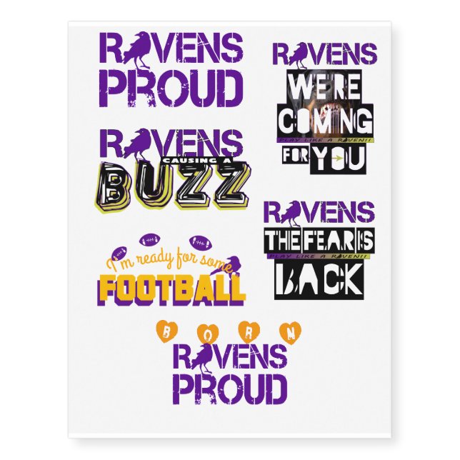 Baltimore Football Temporary Tattoos (Front)