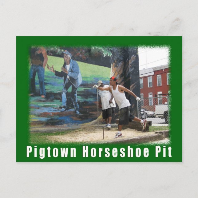 Baltimore Green Space Pigtown Horse Shoes postcard (Front)