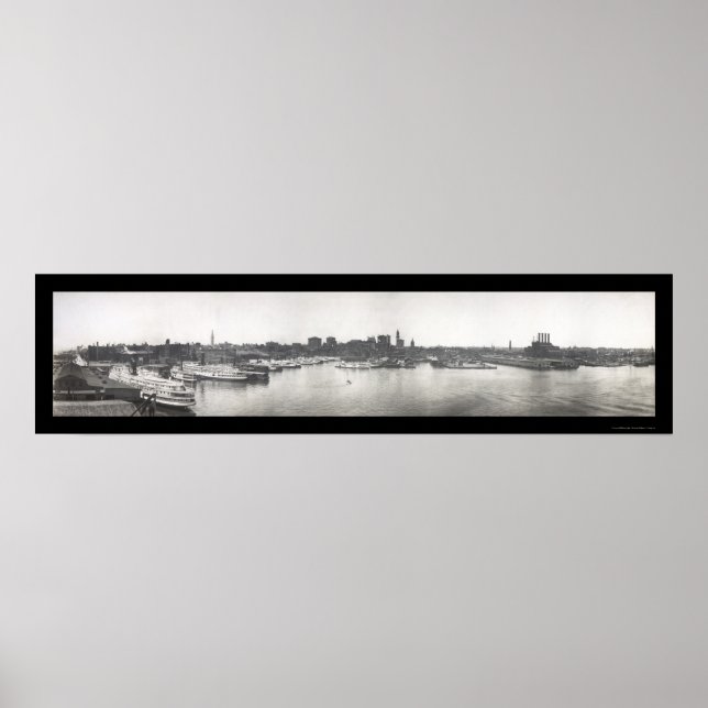 Baltimore Harbor, MD Photo 1912 Poster (Front)