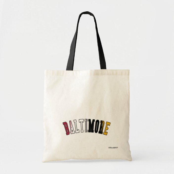 Baltimore in Maryland State Flag Colors Bag