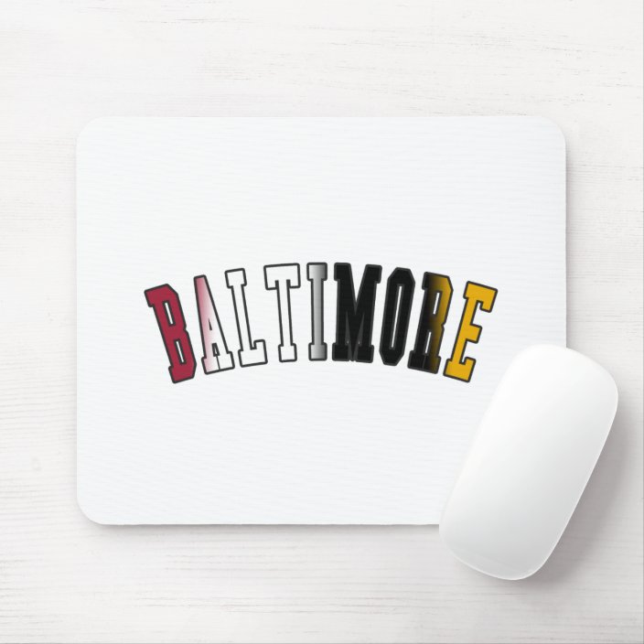 Baltimore in Maryland State Flag Colors Mousepad