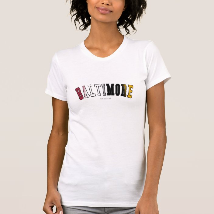 Baltimore in Maryland State Flag Colors T-shirt