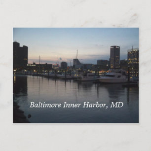 Baltimore Inner Harbor at Night Postcard