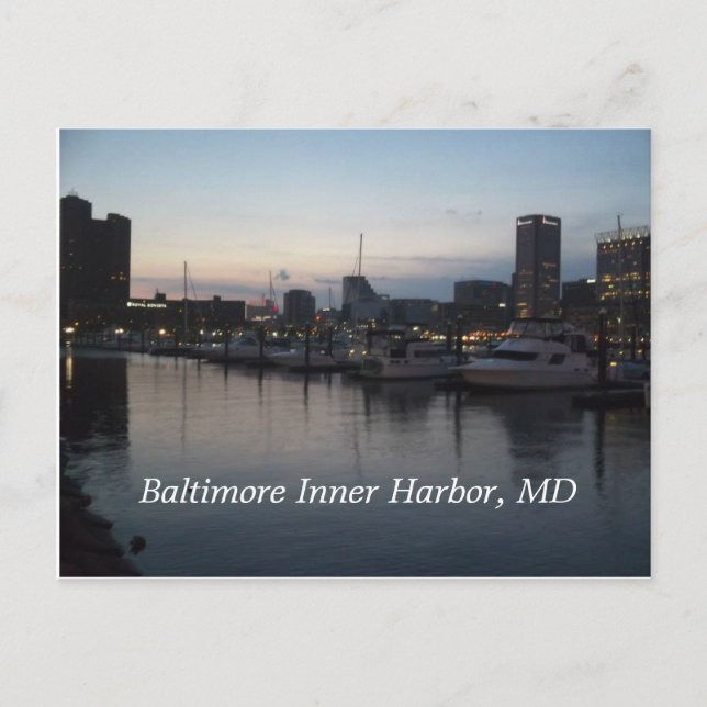 Baltimore Inner Harbor at Night Postcard (Front)