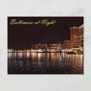 Baltimore Inner Harbor at Night Postcard