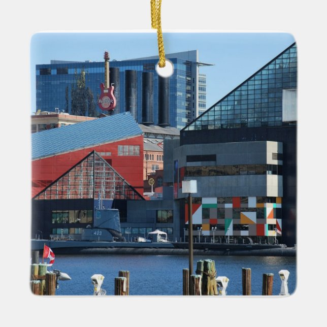 Baltimore Inner Harbor Ceramic Ornament (Front)