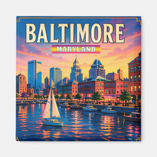 🌇 Baltimore Inner Harbor City Views Magnet