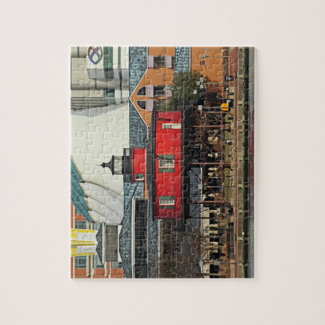 Baltimore Inner Harbor Seven Foot Knoll Lighthouse Jigsaw Puzzle (Vertical)