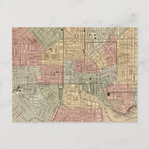 Baltimore Map by Mitchell Postcard
