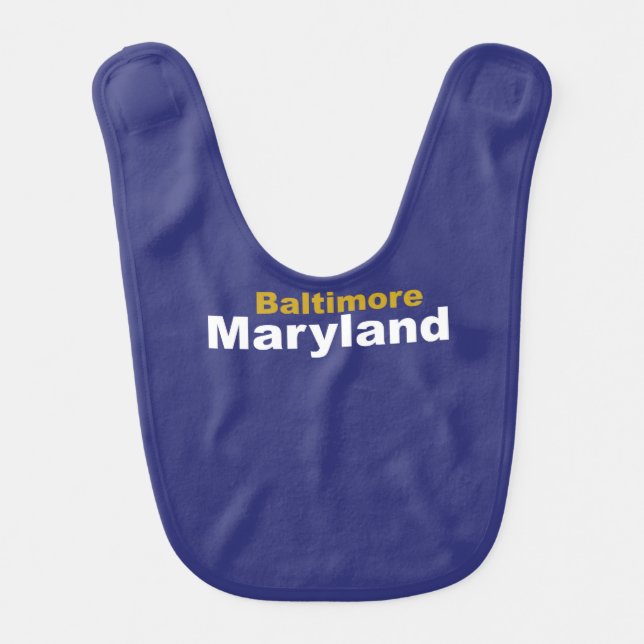 Baltimore, Maryland Baby Bib (Front)