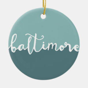 Baltimore, Maryland Blue Circle Ombre Ceramic Ornament