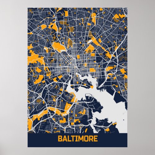 Baltimore _ Maryland Bluefresh City Map Poster