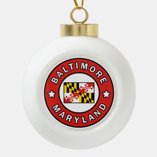 Baltimore Maryland Ceramic Ball Christmas Ornament