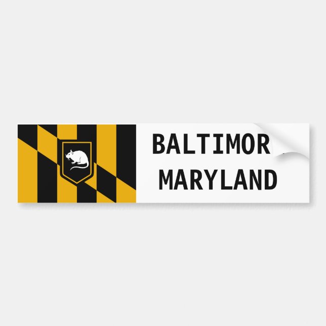 Baltimore Maryland Charm City Rat sticker (Front)