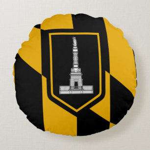 Baltimore (Maryland) City flag Round Pillow