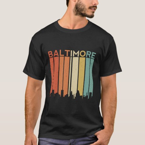 Baltimore Maryland City Urban Skyline Seaport T_Shirt