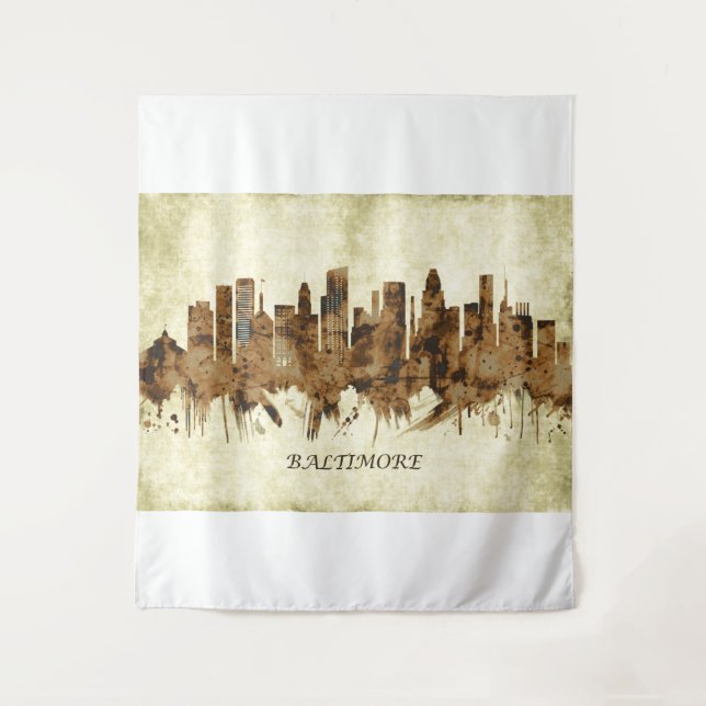 Baltimore Maryland Cityscape Tapestry (Front)
