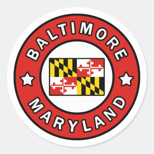 Baltimore Maryland Classic Round Sticker