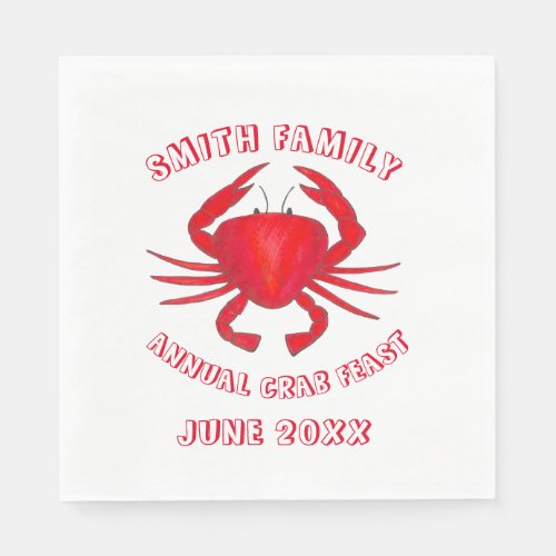 Baltimore Maryland Crab Feast Crustacean Seafood Napkins