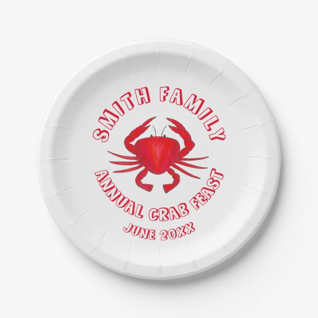 Baltimore Maryland Crab Feast Crustacean Seafood Paper Plates (Front)