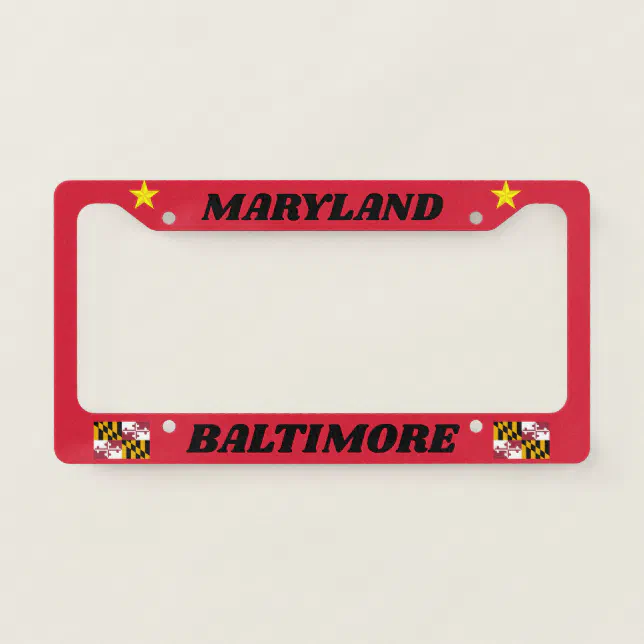 Baltimore, Maryland Custom License Plate Frame Zazzle