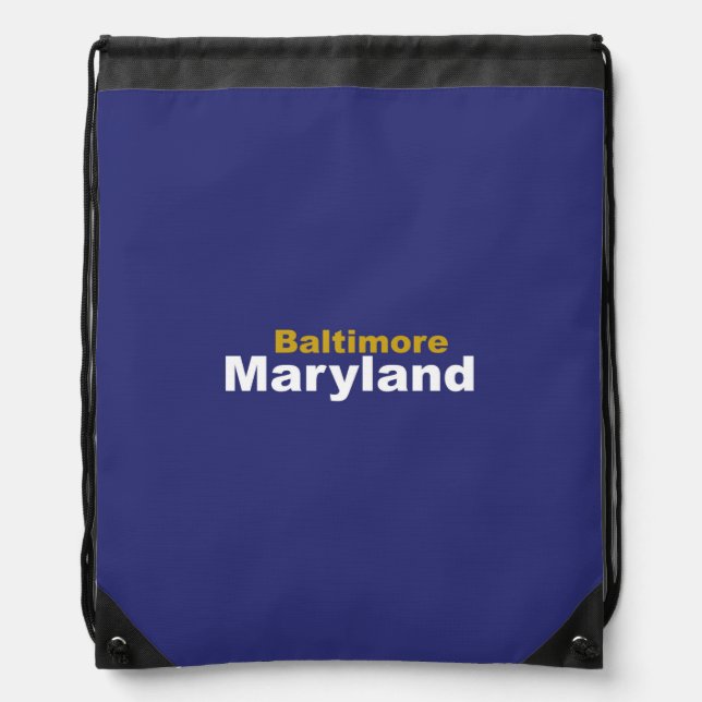 Baltimore, Maryland Drawstring Backpack (Front)