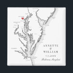 Baltimore Maryland Elegant Black White Wedding Magnet<br><div class="desc">Commemorate your Baltimore wedding with our keepsake magnets, featuring a charming Chesapeake Bay map theme. Perfect for cherished venues such as The Grand Baltimore, The Belvedere, The Walters Art Museum, Baltimore Museum of Industry, and The Engineer's Club, these magnet wedding favors add a local touch to your special day. Order...</div>