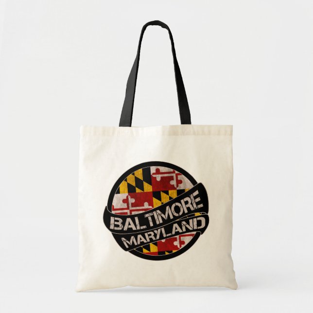 Baltimore Maryland flag grunge tote bag (Front)