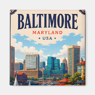 ⚓ Baltimore Maryland Harbor And Skyline Magnet