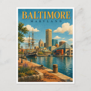 Baltimore Maryland Inner Harbor GeoSaga Postcard