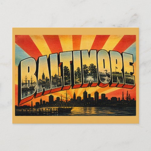 Baltimore Maryland Inner Harbor Urban Forests Art Postcard