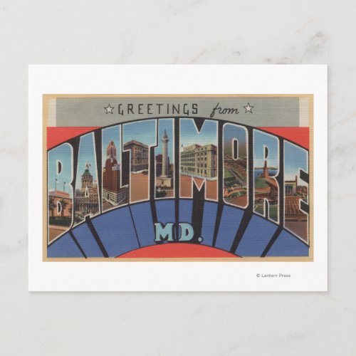 Baltimore Maryland _ Large Letter Scenes Postcard