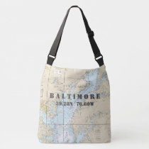 Baltimore Maryland Latitude Longitude Nautical Crossbody Bag